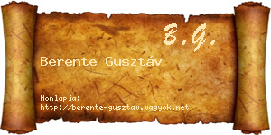 Berente Gusztáv névjegykártya