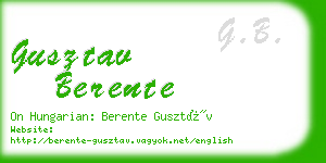 gusztav berente business card